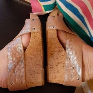 Lucky Brand Black Miller Cork Heels 